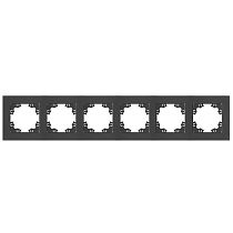 Рамка шестиместная горизонтальная UNIVERSAL серия "Афина" графит (еврослот)