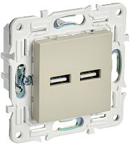 SKANDY Розетка USB A+A 3,1А SK-R15B бежевый IEK SKANDY Розетка USB A+A 3,1А SK-R15B бежевый IEK