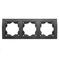 "Бриллиант" Рамка 3-х местная горизонтальная графит Universal