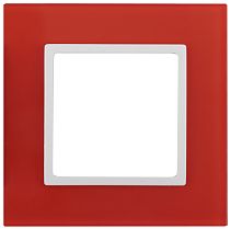Рамка для выключателей и розеток одиночная ЭРА Elegance 14-5101-23 стекло красный
