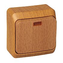 ЭТЮД открытая установка Бук Выключатель 1 клавишный  с подсветкой (сх. 1) Systeme Electric (Schneider Electric)