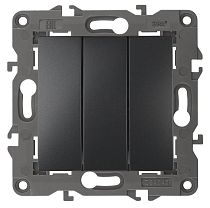 Выключатель ЭРА Elegance 14-1107-05 10А 250В антрацит трёхклавишный