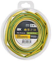 Трубка термоусадочная ТТУ нг-LS 6/3 желто-зеленая (2м/упак)  IEK