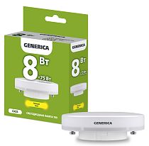 Лампа светодиодная T80 таблетка 8Вт 230В 3000К GX53 GENERICA IEK