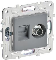 SKANDY Розетка двойная TV+RJ45 кат.6E SK-A15Gr серый IEK