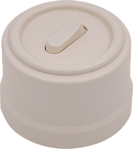 Выключатель клавишный, одинарный, пластик, ваниль JANTERA