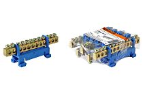 Шина "N" нулевая с изолятором на DIN-рейку 6x9мм стойка мал. 12 групп  TDM