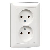 ХИТ скрытая установка Белый Розетка двойная без заземления, 16А Systeme Electric (Schneider Electric)