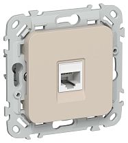 FLITE Розетка компьютерная RJ45 категория 5Е UTP РК5е-1-0-ФлЛ льняной IEK