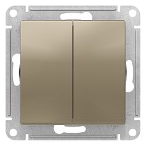 AtlasDesign Шампань 2-клавишный Выключатель с самовозвратом сх.2 10А механизм Systeme Electric (Schneider Electric)