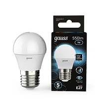 Лампа светодиодная Gauss Шар E27 6,5Вт 550lm 4100K