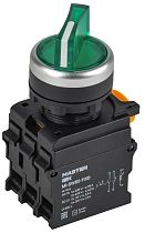 Переключатель с подсвесткой на 2 положения 1NO+1NC зелёный MASTER IEK