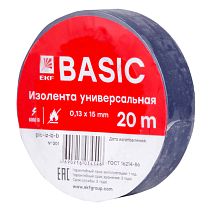 Изолента класс В (0,13х15мм) (20м.) синяя EKF Basic Изолента класс В (0,13х15мм) (20м.) синяя EKF Basic