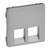 Панель лицевая для двойных телефонных информационных розеток алюминий Valena LIFE Legrand