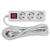 Удлинитель бытовой General GES-16-3x100-3-7m-S, 16А, 3х1 мм2, 3 места, 7 метров, с заземлением, с выключателем