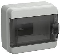 TEKFOR Корпус пластиковый КМПн-8 IP65 черная прозрачная дверь  IEK