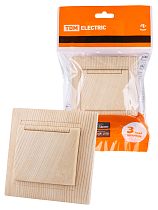 Розетка 2П+З 16А 250В IP44 с крышкой сосна "Лама"  TDM