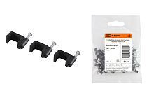 Скоба 9мм плоская пластиковая (черная) (50шт)  TDM
