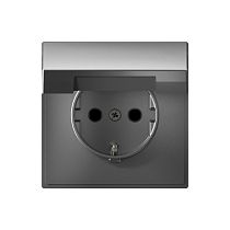 ARTGALLERY РОЗЕТКА с заземл. со шторк. с крышк., 16А, IP20,  механизм, быстрозажим. клем., СТАЛЬ