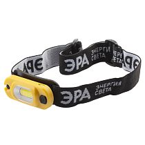 Фонарь налобный ЭРА GA-801 светодиодный аккум ударопрочный, с рег. фокусом, желто-черный