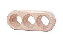 Рамка 3-местная для монтажа с декоративной трубой, бук, цвет натурель (1 выход) Bironi