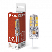 Лампа светодиодная LED-JC 1.5Вт 12В G4 4000К 150Лм IN HOME Лампа светодиодная LED-JC 1.5Вт 12В G4 4000К 150Лм IN HOME
