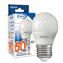 Лампа светодиодная IONICH декоративного освещения "шар" ILED-SMD2835-G45-6Вт-540Лм-230В-6500К-E27