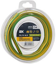 Трубка термоусадочная ТТУ нг-LS 10/5 желто-зеленая (2м/упак)  IEK