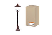 Светильник Прага Эл-11-73-100М 60 Вт Е27 напольный на стойке h-1.0 м медь, прозрачный плафон  TDM