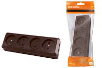 Розетка 4-х местная горизонтальная 2П открытой установки IP20 10A с з/ш бук "Ладога"  TDM