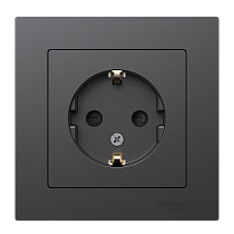 AtlasDesign Базальт Розетка с заземлением, со шторками, 16А, в сборе Systeme Electric (Schneider Electric)