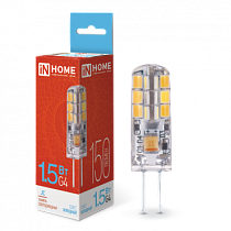 Лампа светодиодная LED-JC 1.5Вт 12В G4 6500К 150Лм IN HOME Лампа светодиодная LED-JC 1.5Вт 12В G4 6500К 150Лм IN HOME