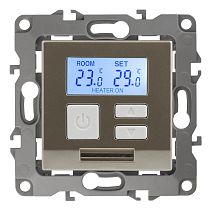 Терморегулятор для теплого пола _ отопления ЭРА 12 12-4111-04 шампань электронный