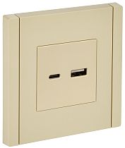 FORTE&PIANO Розетка USB A+C 18Вт FP451 ваниль IEK