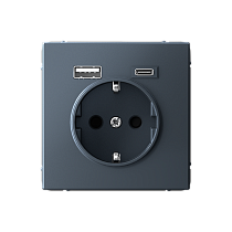 ArtGallery Грифель Розетка 16А с 2 USB A+C, 5В/2,4А/3,0А, 2х5В/1,5А, механизм Systeme Electric (Schneider Electric)