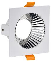 Светильник LIGHTING 4109 встраиваемый поворотный под лампу GU10 белый/хром пластик IEK Светильник LIGHTING 4109 встраиваемый поворотный под лампу GU10 белый/хром пластик IEK