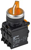 Переключатель с подсветкой на 2 положения 1NO+1NC жёлтый MASTER IEK