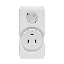 Розетка двойная (для плит 32А + розетка с/з 16А) белый Розетка двойная (для плит 32А + розетка с/з 16А) белый