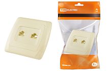 Розетка двойная телефонная RJ11 сл. кость "Онега"  TDM