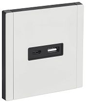FORTE&PIANO Розетка USB A+C 3,1А FP250M металл белый IEK