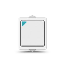 Выключатель одноклавишный с подсветкой Аллегро, IP54, открытой установки, 10А, 220В, белый UNIVERSAL