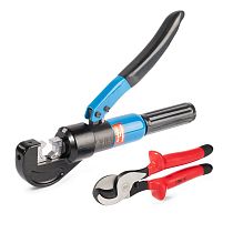 Набор инструментов ПГР-70 + НКи серия МАСТЕР для опрессовки неизолированных кабельных наконечников 4-70 мм² и резки кабеля Ø до 16 мм