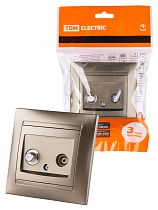 Розетка TV ("мама") + SAT (F-разъем) 0-2400МГц бронза "Лама"  TDM