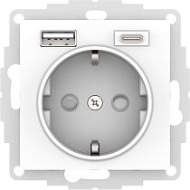 AtlasDesign Белый Розетка 16А c 2 USB A+C, 5В/2,4А, 2х5В/1,2А Systeme Electric (Schneider Electric)
