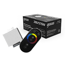Контроллер для RGB Gauss 288Вт 24А с сенсорным пультом управления цветом черный
