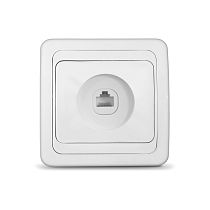 Розетка компьютерная одноместная серия "Валери",с/у, 1А, RJ45, белая (еврослот) UNIVERSAL