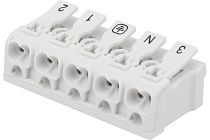 Клемма пружинная соединительная КСП 5-полюсная с монтажными ножками (50 шт./уп.) REXANT