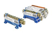 Шина "N" нулевая с изолятором на DIN-рейку 6x9мм стойка мал. 10 групп  инд. стикер  TDM