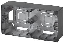 Коробка ЭРА 12 12-6102-05 антрацит для накладного монтажа механизмов двухместная