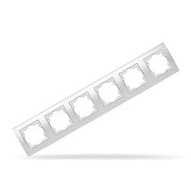 Рамка шестиместная горизонтальная Бриллиант белая UNIVERSAL